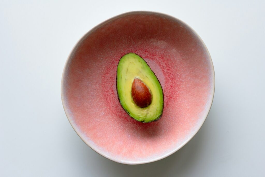 avocado in rustic bowl