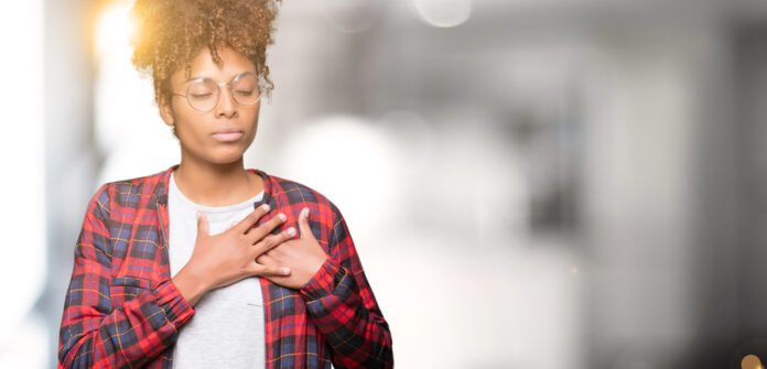 woman expressing gratitude