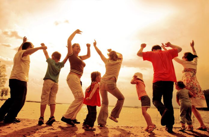 Large family having fun together